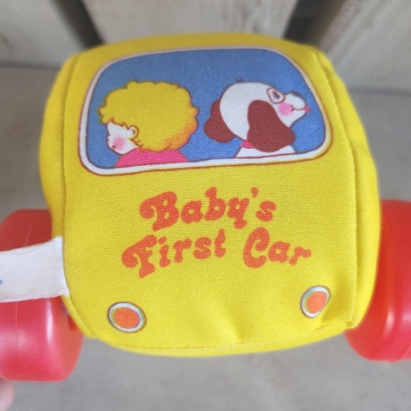 Vintage 1982 American Greetings Baby's First Car Yellow Softtouch Plastic Wheels - Picture 9 of 10